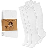 6 Pairs Diabetic Knee High Socks for Men, Over the Calf, Premium Cotton Comfortable Fit.