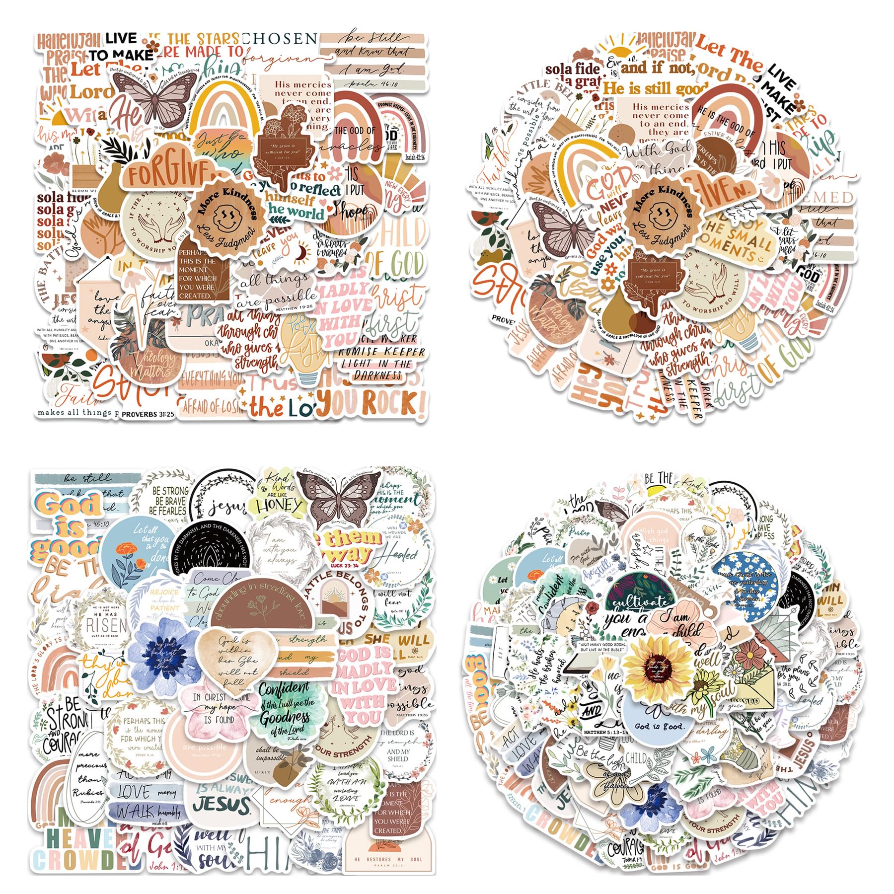 MAIGO 100pcs Bible Stickers - Vinyl Waterproof Christian Stickers Bible Verse Sticker, nspirational Jesus Decals for Water Bottle Laptop Skateboard Luggage,The Jesus Bible,Funny Bible Sticker Adults