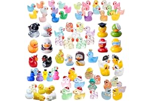 100pcs Various Multicolor Mini Resin Ducks, Tiny Ducks to Hide, Mini Resin Animal Miniature Figurines for Fairy Garden Access