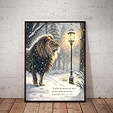 C.S Lewis Quote, Chronicles Of Narnia, Narnia Vintage Art Poster, Lion And Lamppost Art Print, Encouraging Idea.