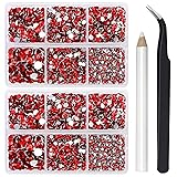 Briskbloom 10000PCS Red Rhinestones for Crafts
