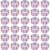 Tuanse 50 Pack LED Fairy Lights Battery Operated 3 Modes, Rainbow Color | 7 Ft 20 LEDs Each, Waterproof Copper Wire Twinkle Lights for Wedding Jar Bedroom Party, DIY Starry String Decorations