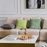 Home Brilliant Sage Green Striped Velvet Cushion Cover Set 2 45x45 cm 18x18 view 7