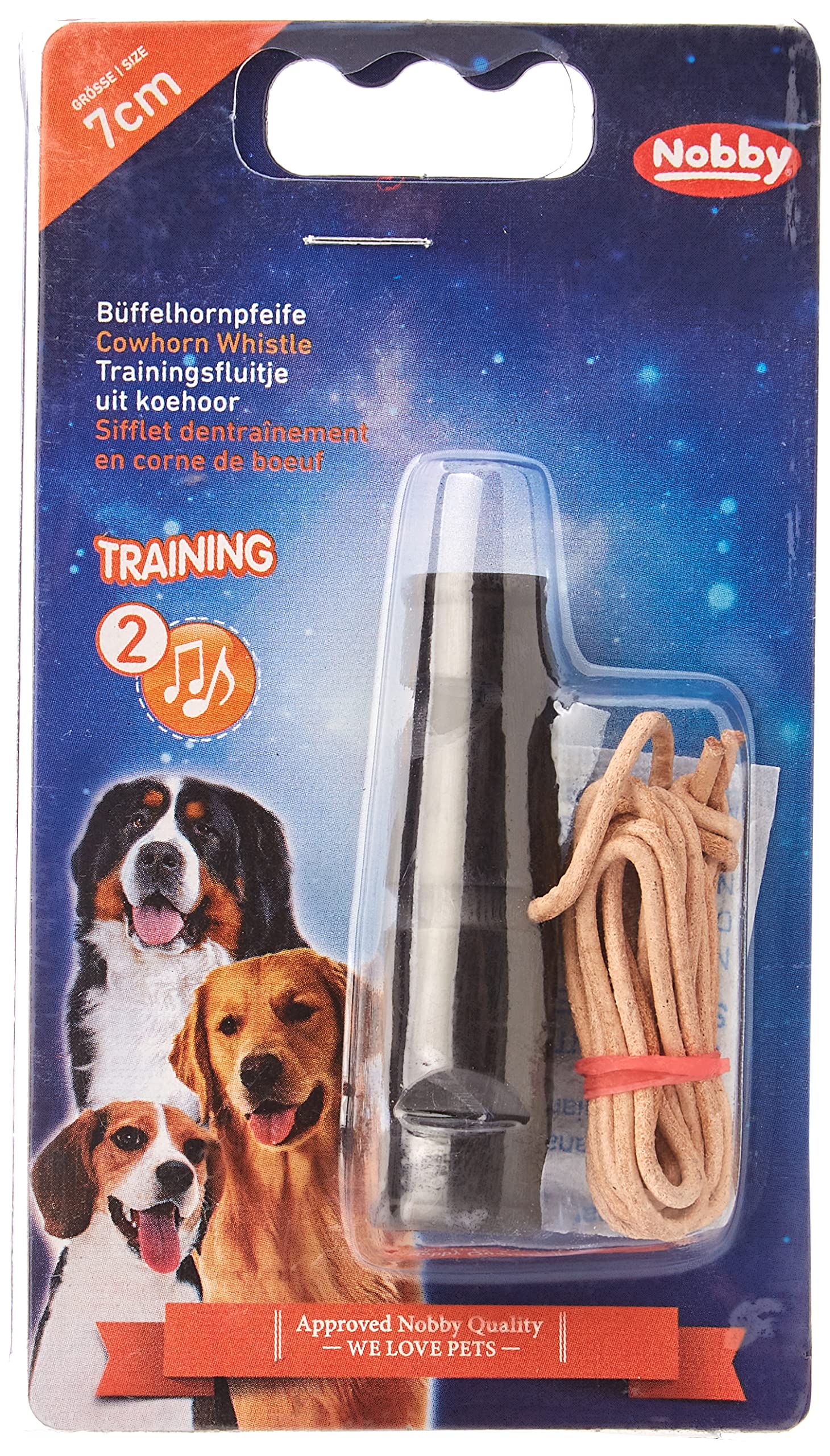 Nobby Buffalo-Horn-Whistle Two Tone, 7 cm