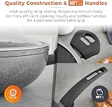 Tower Cerastone Induction Wok Pan 30 cm with Glass Infuser Lid Graphite view 5