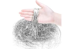 Sfcddtlg 8 Pack Christmas Icicles - Silver Iridescent Tinsel Foil Fringes for Xmas Tree, Birthday, Wedding & Party Hanging Decorations