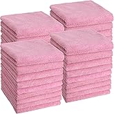 Panelee 36 Packs of Bleach Proof Towels Microfiber Absorbent Salon Towels Bleach Resistant Salon Hand Towels for Gym, Bath, Spa, Shaving, Shampoo, Home Hair Drying, 16 x 28 Inches (Pink)