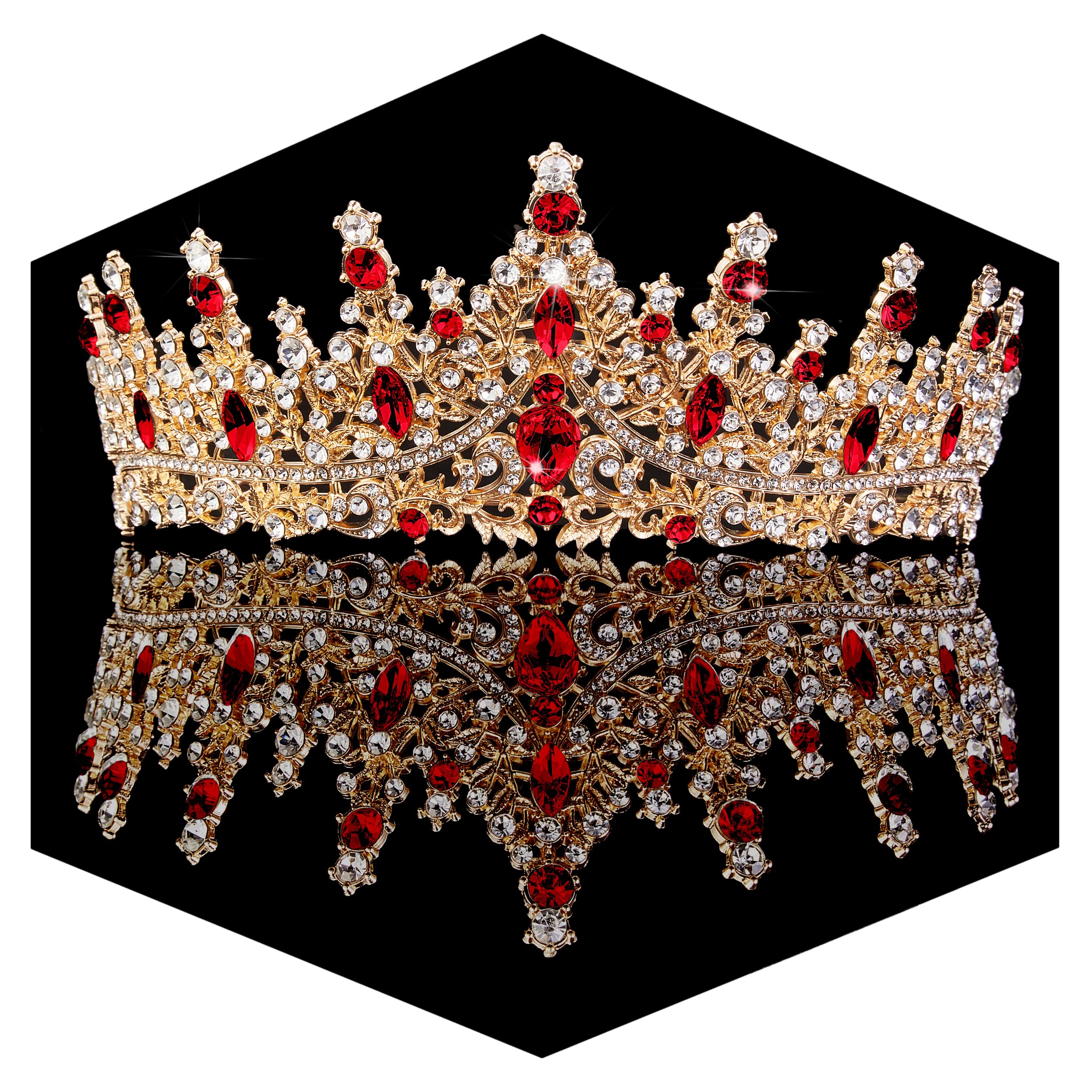 Gold Crown for Women Crystal Princess Tiaras