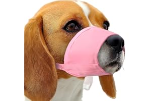 Ateliepets Dog Muzzles for Small Dogs, Soft Dog Muzzle Puppy Muzzle for Grooming, Dog Mussel Stop Biting Barking and Chewing 5 Colors 5 Sizes (Pink, Small)