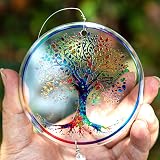 H&D Hyaline & Dora Crystal Rainbow Suncatcher Tree of Life Pendant view 5
