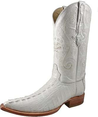 El General Exotic Cowboy Botas Cuero Caiman Cola, Blanco, 6 ancho : Ropa,  Zapatos y Joyería - Amazon.com