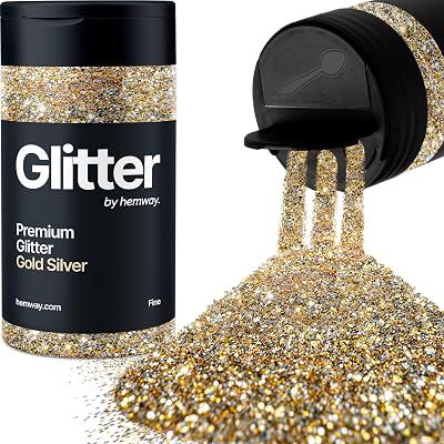 Hemway Gold Silver Glitter Shaker 130g Fine 1/64 Inch Sequins Resin