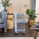 Russell Hobbs 1.5kW Oil Filled Radiator 7 Fin White RHOFR5001 3 Heat Settings view 5