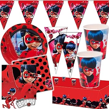 Dekopass Miraculous Ladybug Lot De 96 Pieces Ladybug Pour La Fete D Anniversaire D