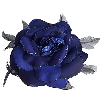 Royal Blue Rose Hair Clip Large Rose Fascinator Rose Hair