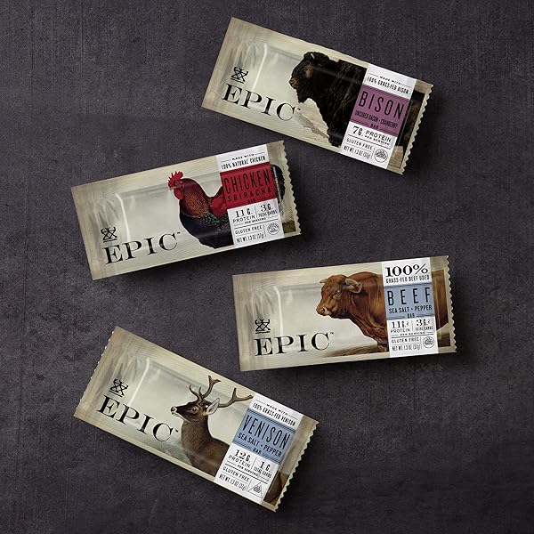 EPIC BISON UNCURED BACON AND CRANBERRY BARS, GRASS-FED, PROTEIN BAR, 12 CT, 15.6 OZ