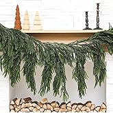 Janinka 40" Christmas Norfolk Pine Dripping Garland with 12" Dripping Branches Realistic Touch Christmas Artificial Greenery Garland for Mantle Table Stair Fireplace Home Indoor Outdoor Party Decor