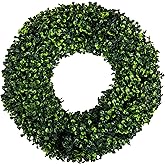 Boxwood Wreath - 16.5-Inch Round UV Resistant Artificial Spring, Summer, Fall, or Winter Wreath - Outdoor/Indoor Wreaths for Front Door by Pure Garden