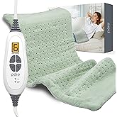 Pure Enrichment PureRelief XL Heating Pad - 12" x 24" Electric Heating Pad for Back Pain & Cramps, 6 Heat Settings, FSA/HSA Eligible, Soft Machine Wash Fabric, Auto-Off & Moist Heat (Zen Green)