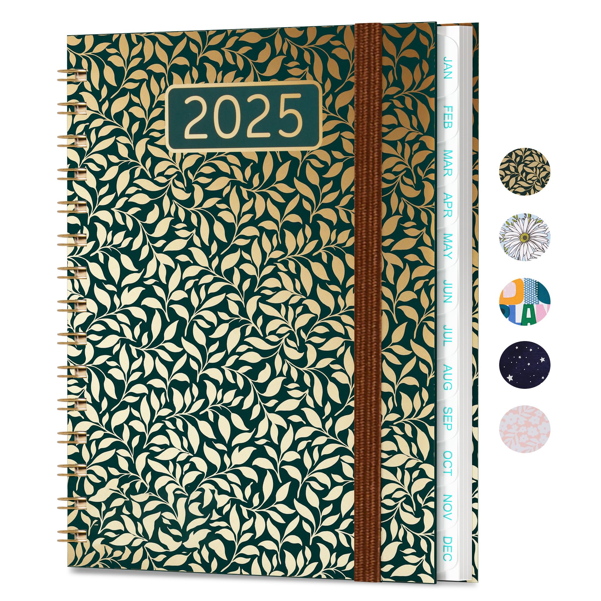 Photo 1 of 2025 Planner, Weekly and Monthly Planner 2025, Jan 2025 - Dec 2025, 6.4" x 8.5", 2025 Weekly Planner with Hardcover, Inner Pocket, Spiral Bound, Monthly Tabs, Elastic Closure X4