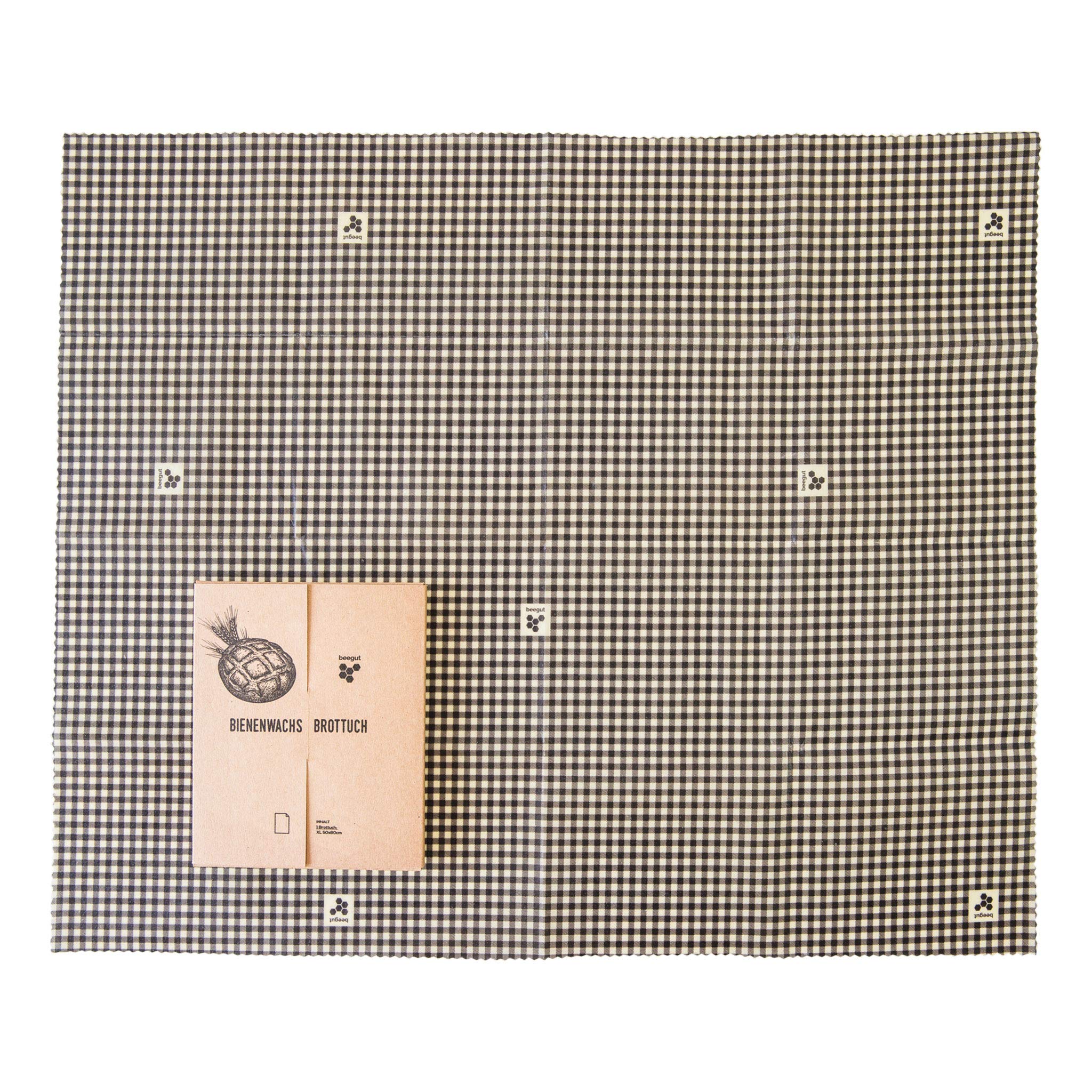 Beegut XXL Beeswax Cloth for Bread, Sustainable Bread Cloth, Made in Germany with Organic Raw Materials, Plastic Keep Bread Fresh 50 x 60 cm