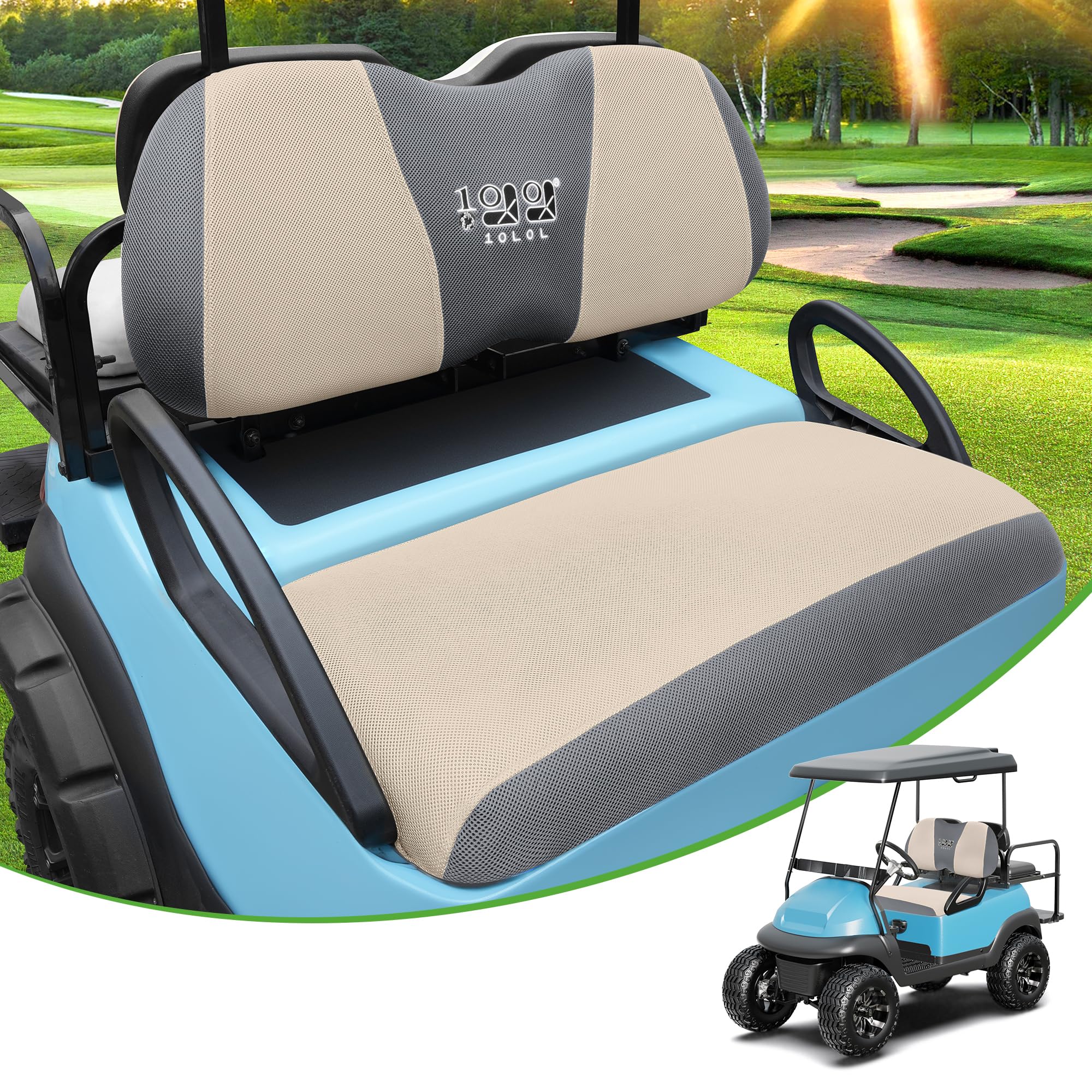 Photo 1 of 10L0L Golf Cart Seat Covers Universal for Yamaha Club Car Precedent Standard Front Seats, Breathable Mesh Bench Seat Cover, No Drilling Seat Cushion, All-Season Comfort Cool in Summer & Warm in Winter