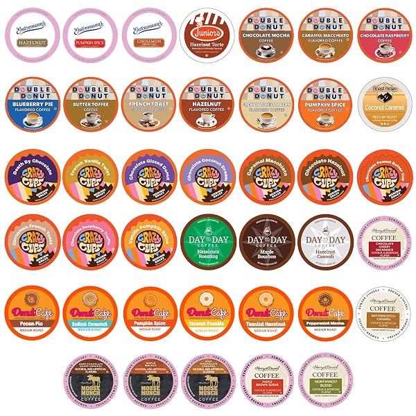 CRAZY CUPS FLAVORED COFFEE PODS VARIETY PACK FOR...