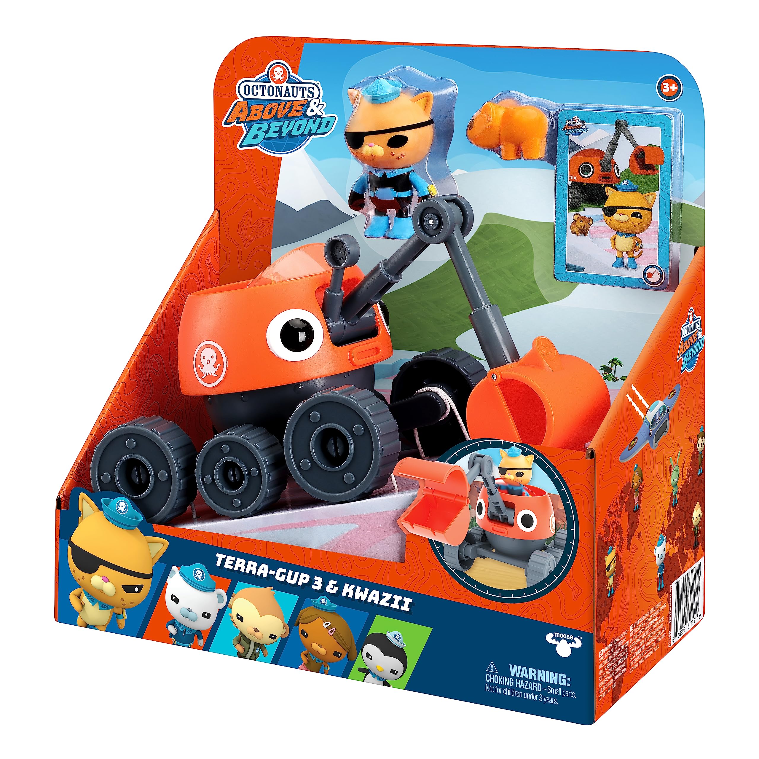 Octonauts Above & Beyond Terra Gup 3 Kwazii Deluxe Toy Vehicle Set, 2.8" Kwazii & Pikas Figures