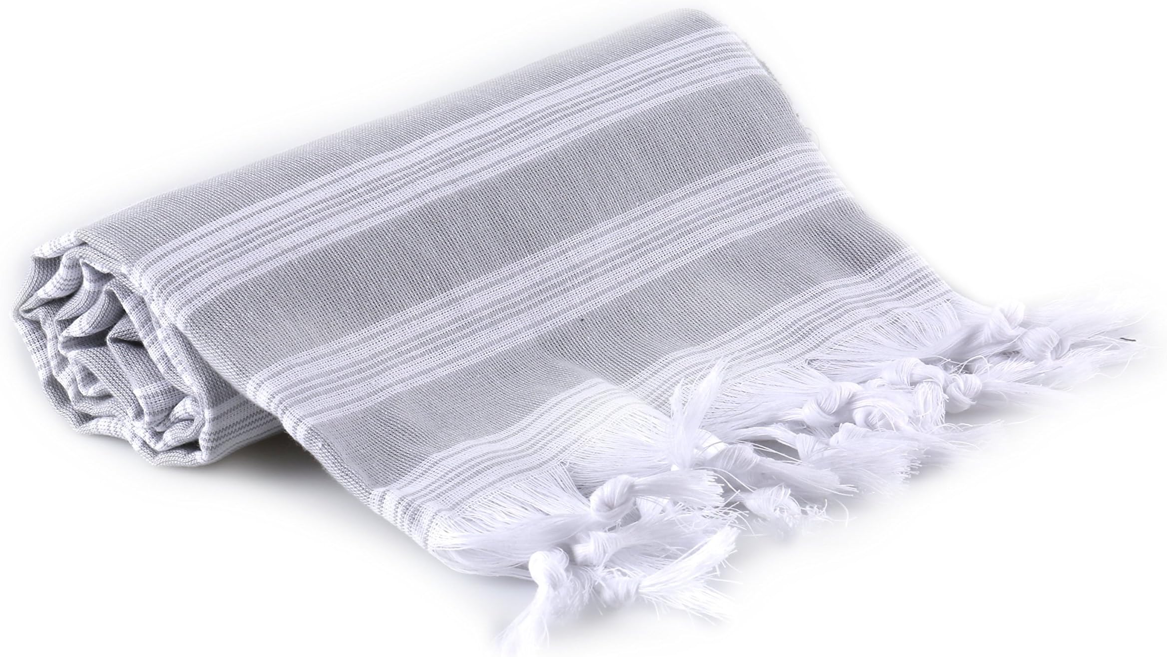 realgrandbazaar Light Pestemal Turkish Bath Towels 37 X 70%100 Cotton Unisex (Light Grey)