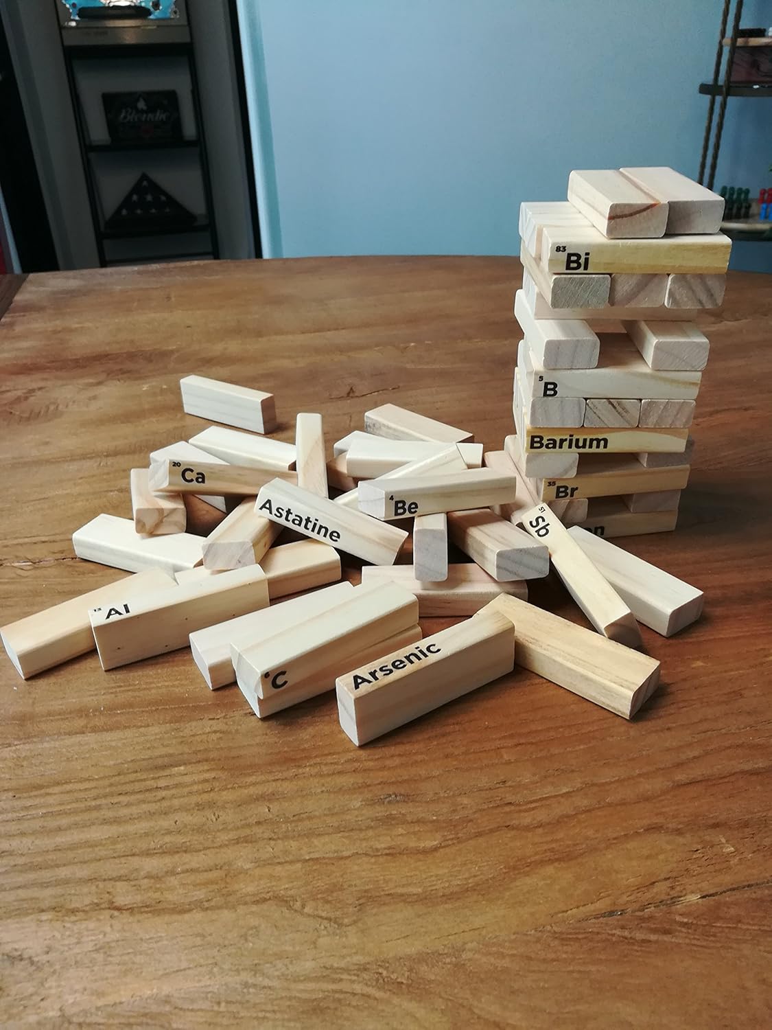Amazon Com Periodic Table Wood Block Tower Stacking Game