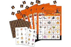OZTEMETY Halloween Bingo Game - Boo Ghost Edition for Adults & Families, 24 Player Cards, Party Favors & Games