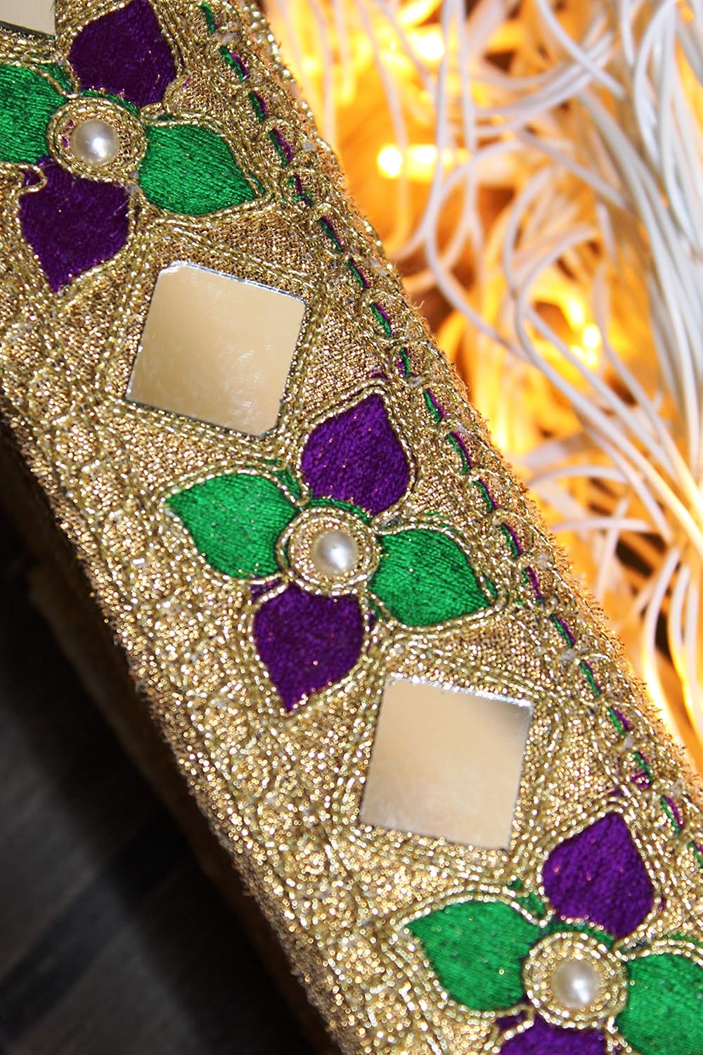 Beaded Trim Idukaancrafts Green Purple Border 09 Yd 1 8 Wide Arts Crafts Sewing