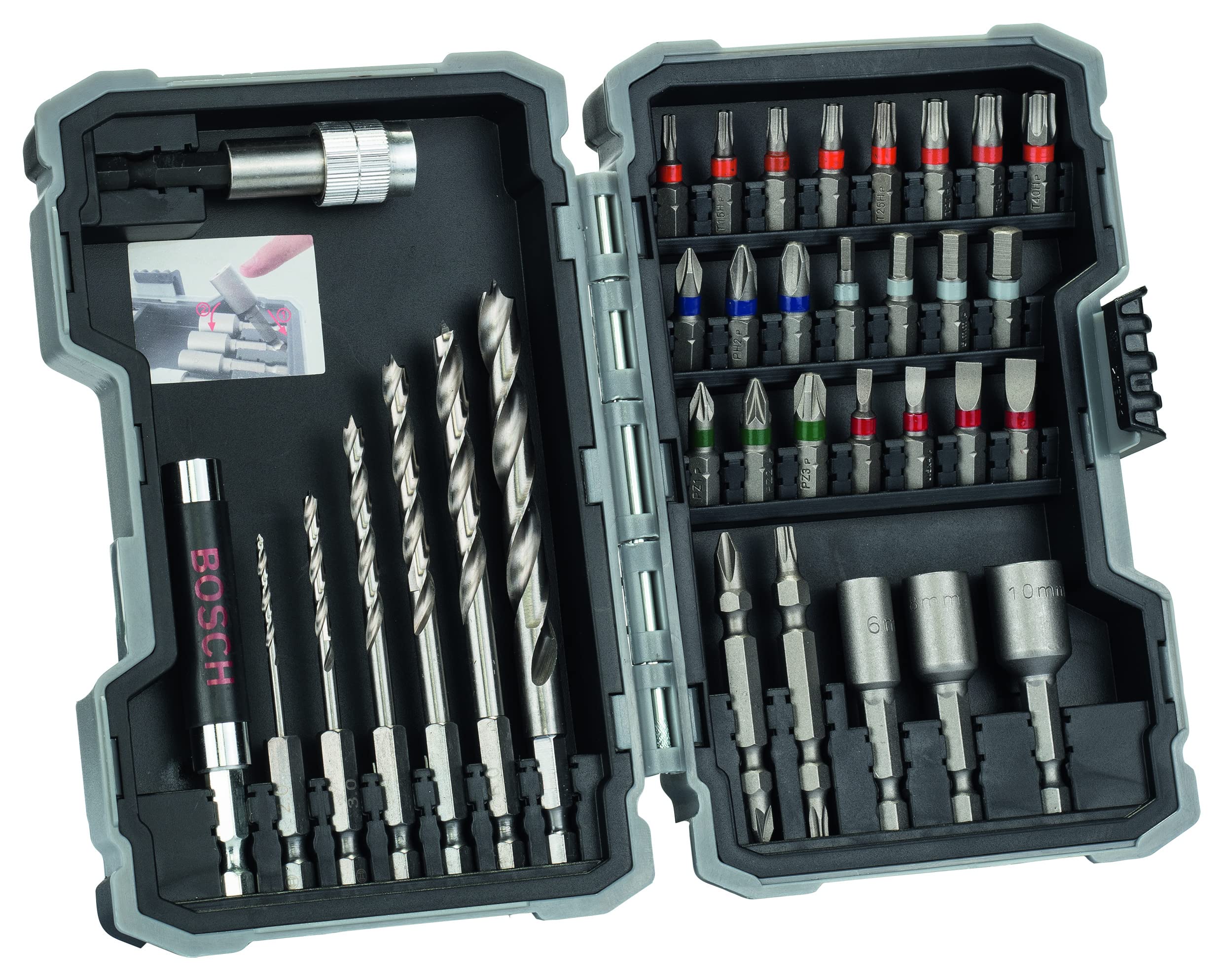 Bosch 2 607 017 327 - screwdriver bits (Hexagonal, Phillips, Pozidriv, Slot, Torx, 2,0/3,0/4,0/5,0/6,0/8,0 mm 6/8/10 mm)