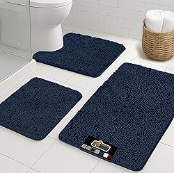 GORILLA GRIP Bathroom Rug Sets 3 Piece, Bath Mat
