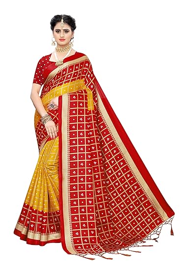 Women Art silk saree SDPL-BANDHANI CHECKS J