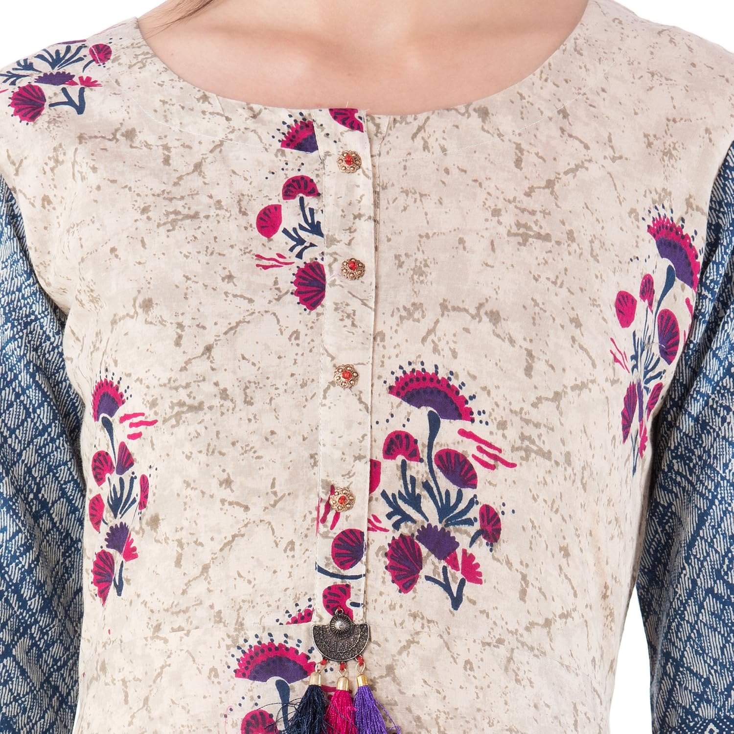 gulmohar jaipur women's cotton a-line kurta