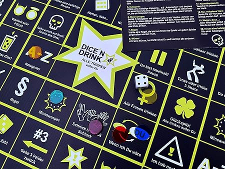 Dice N Drink Das Ultimative Trinkspiel Partyspiel Ab 18 Saufspiel Furs Festival Wurfelspiel Geschenk Brettspiel Witziger Spieleabend Partyartikel Amazon De Spielzeug