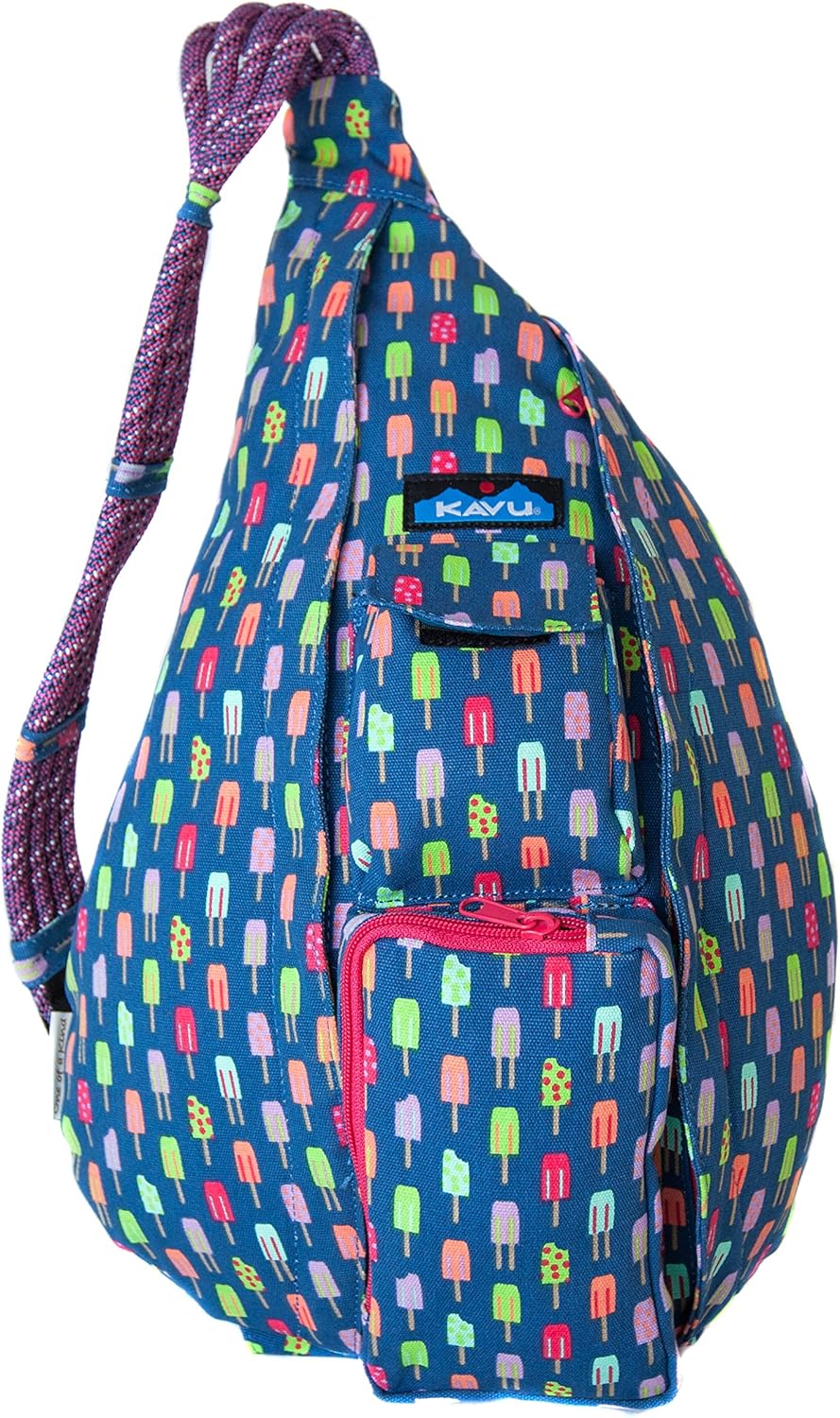 KAVU Rope Bag Shoulder Sling Cotton Crossbody Backpack Popsicle Party Clothing