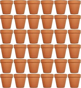 Set of 36 Terra Cotta Pots! Perfect for Vegetable or Flower Gardens! Measures - 3.75inx3.93in.d,x0.175in