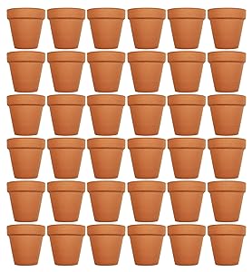 Set of 36 Terra Cotta Pots! 3" x 2.95" Pots Perfect for Vegetable or Flower Gardens! 3 inch Clay Terra Cotta Pots! (36)