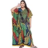 Gypsie Blu Caftan Dresses for Women Polyester Plus Size Moo Moos Bathing Suit Cover Up Kaftan BeachDress Resort Lounge Outfit