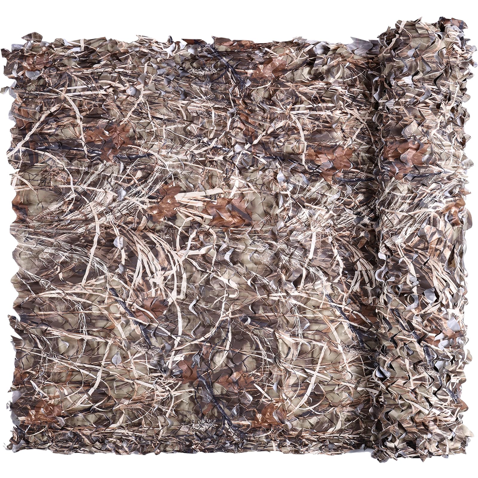 iunio Camouflage Netting, Camo Netting Camouflage Net Bulk Roll Army Camouflage Netting Lightweight Camo Net for Decorations, Hunting, Camping, Shooting, Car Cover, Sunshade(Dry Grass 1.5Mx5M)