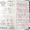 Rose Gold Edge Bible Book Tabs - Laminated, 96 Tabs for Old & New Testament, Includes 7 Catholic Books - Christian Gift