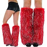 ToBeInStyle Women’s Faux Vibrant Fur Retro Daring 60' Inspired Ravewear Knee High Leg Warmers