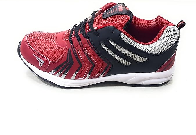 all red running shoes