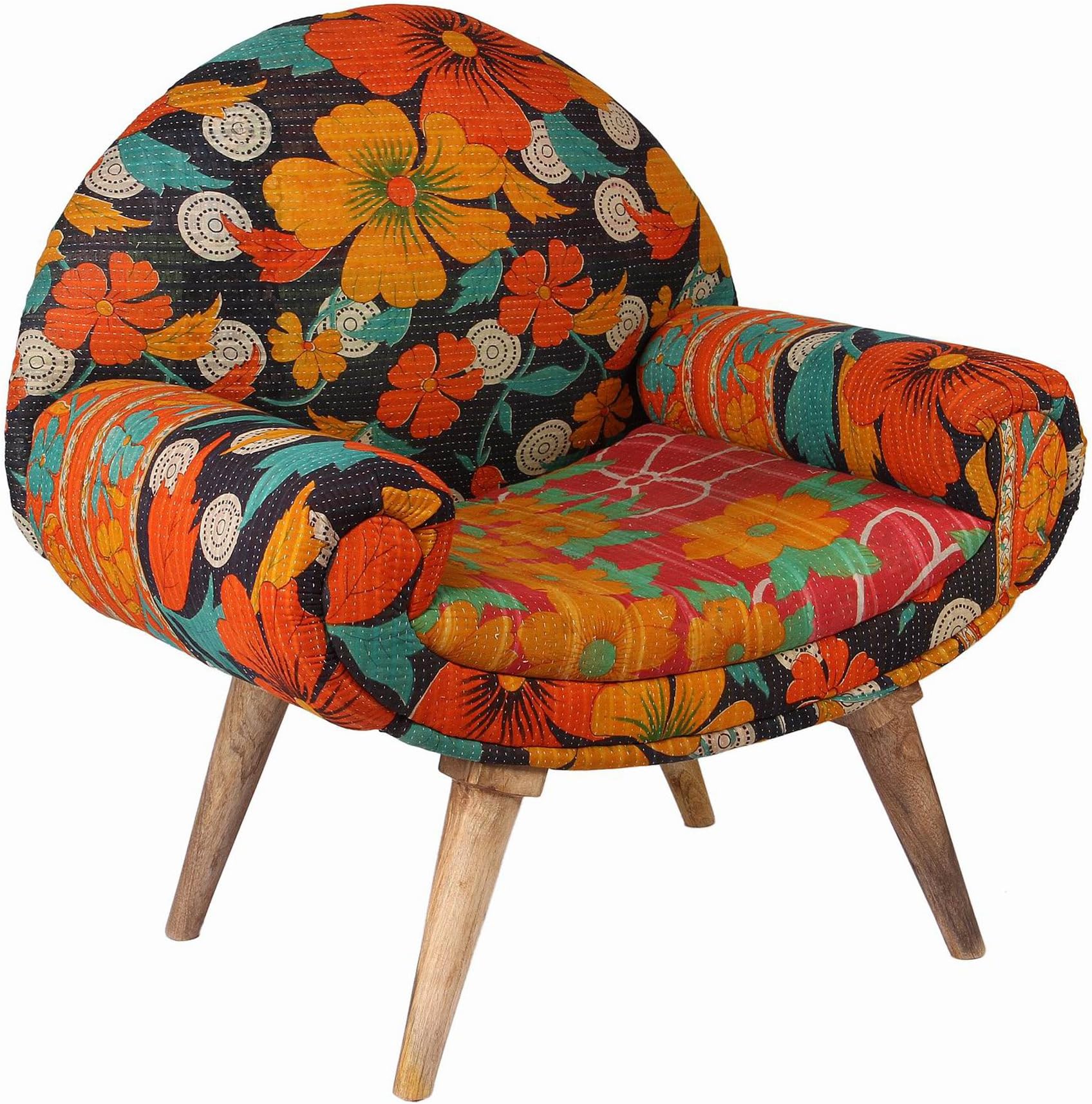Karma Living 31X22X33 35LB Modern Traveler Chair, 31" x 22" x 33", Vintage Muted Tone, 3