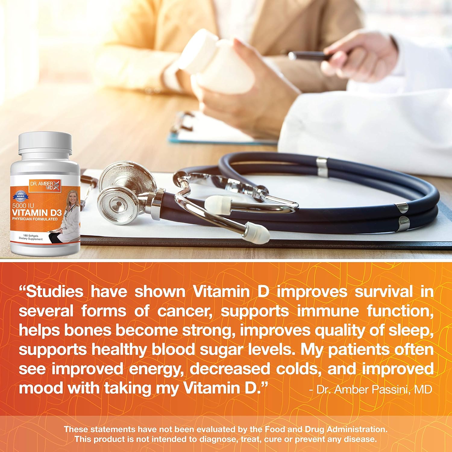 Bone Strength Women's Vitamin D3 Supplement By Dr. Amber MD