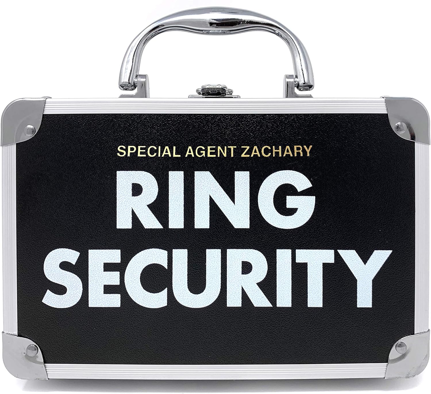 Customizable Ring Security Ring Bearer Briefcase with Padded Slits to Hold Rings