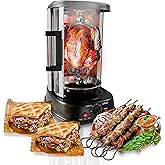 NutriChef Countertop Vertical Rotating Oven - Rotisserie Shawarma Machine, Kebob Machine, Stain Resistant & Energy Efficient 