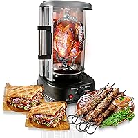 NutriChef Countertop Vertical Rotating Oven - Rotisserie Shawarma Machine, Kebob Machine, Stain Resistant & Energy Efficient 